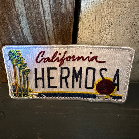 HERMOSA BEACH - CALIFORNIA LICENSE PLATE Iron On Patch