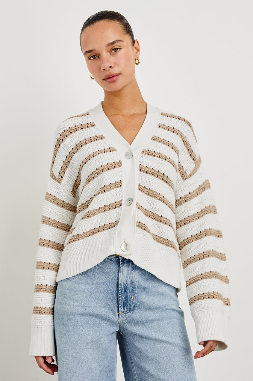 Geneva Sweater - Ivory Oat Stripe