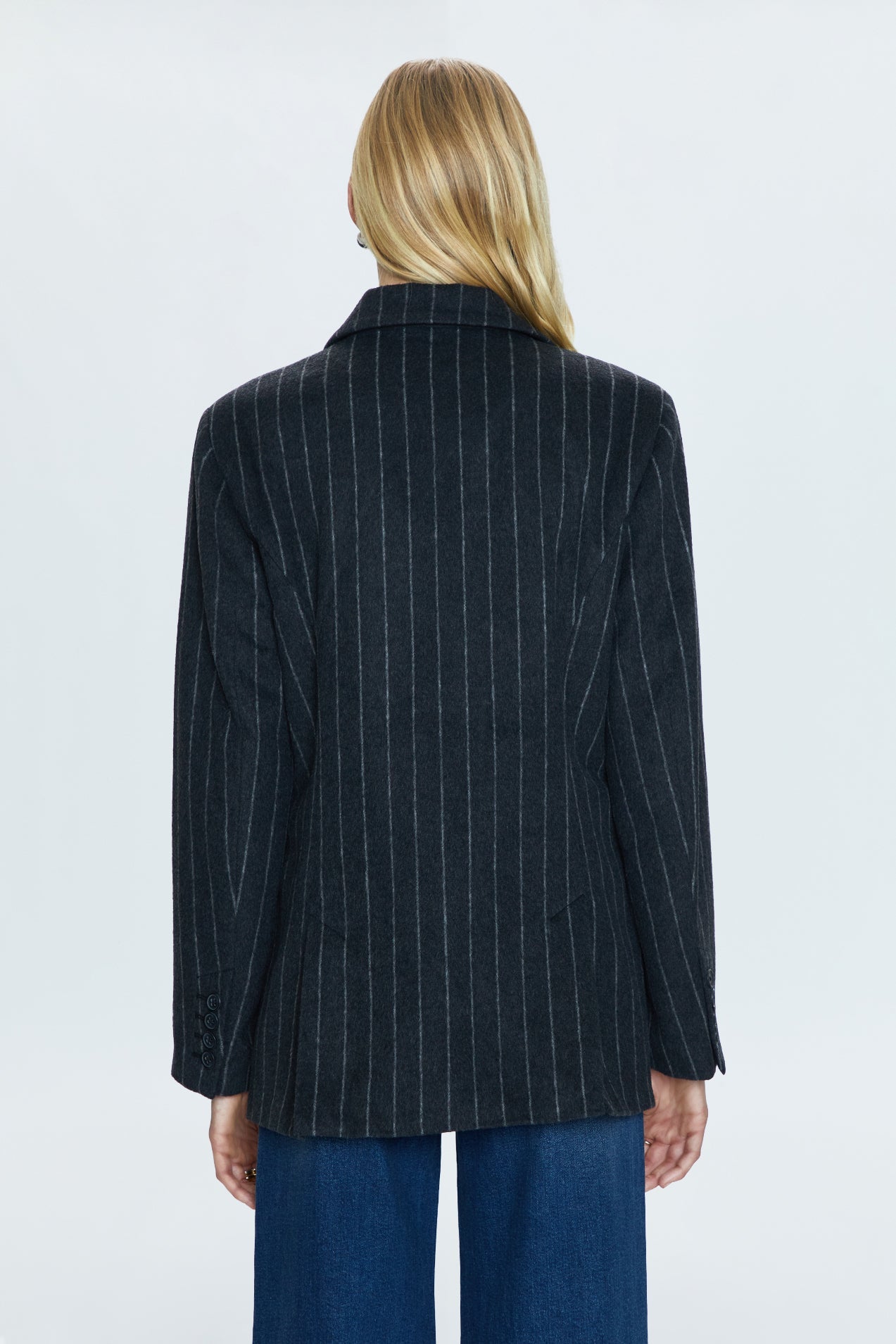 Jane Oversized Blazer - Charcoal Stripe