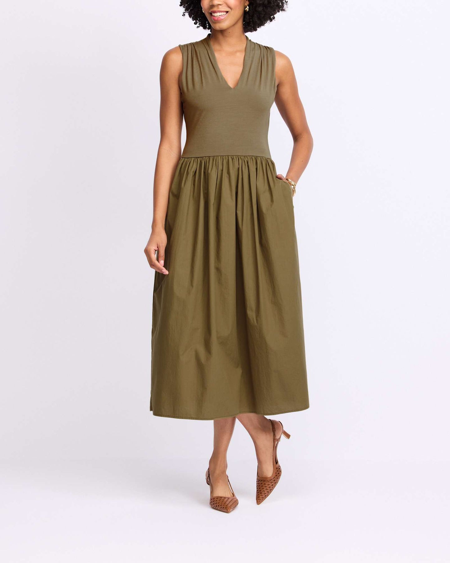 Winnie Dress - Washed Olive