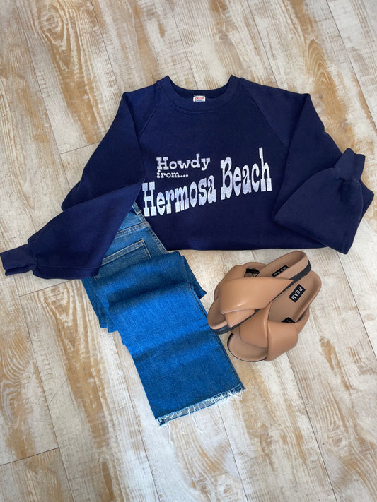 Howdy From Hermosa Beach Sweatshirt - Navy Blue