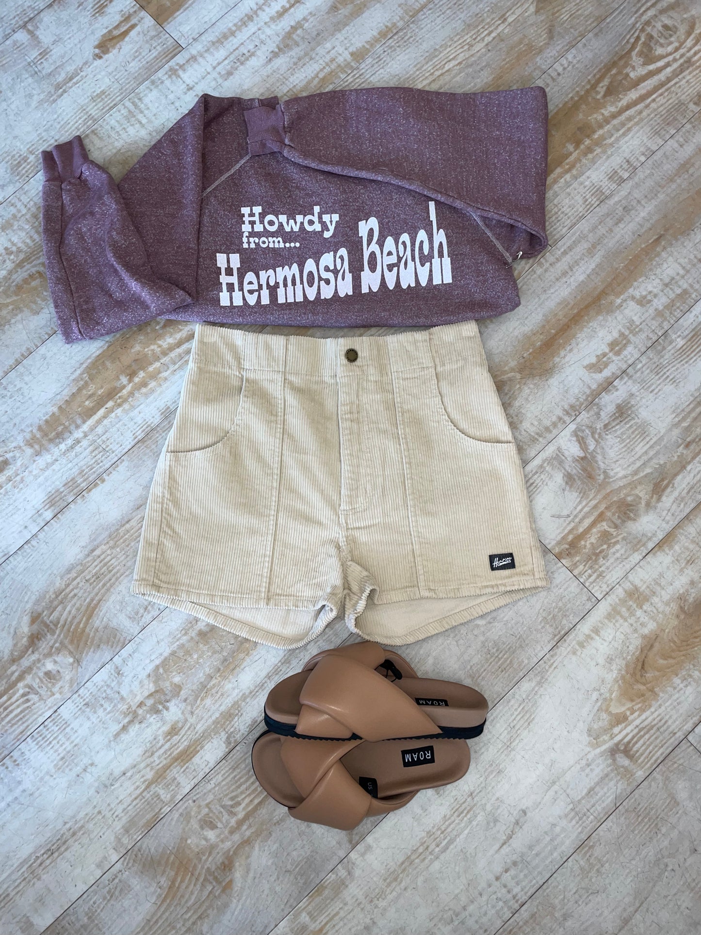 Howdy From Hermosa Beach Sweatshirt - Rosewood