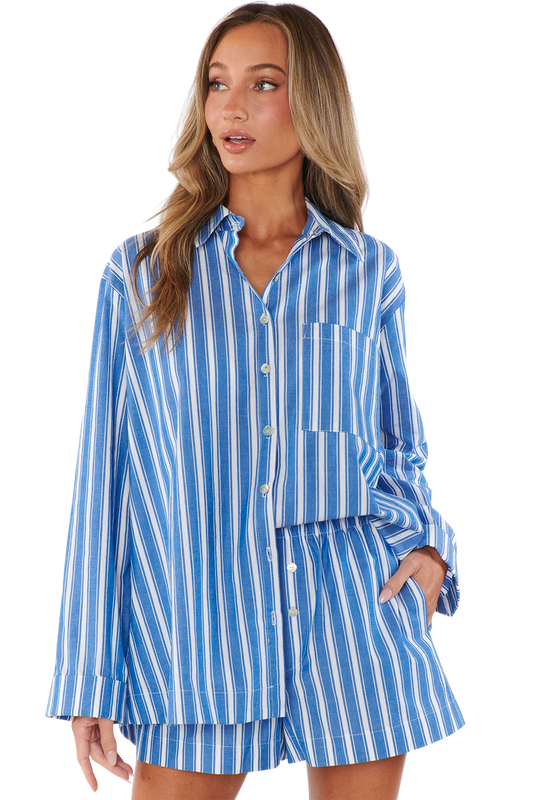 Braxton Button Down - Coastal Blue Stripe