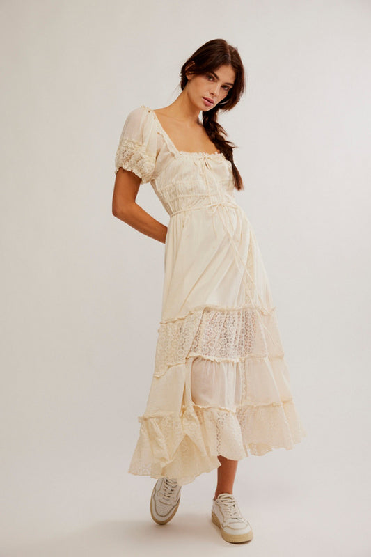 Falling Sun Midi Dress - Tea