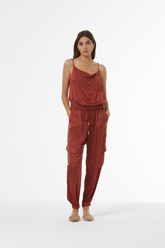 Shayna Jumpsuit - Deep Rust