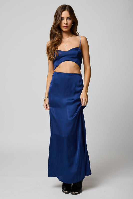 Silky Good Grace Maxi Skirt - Navy