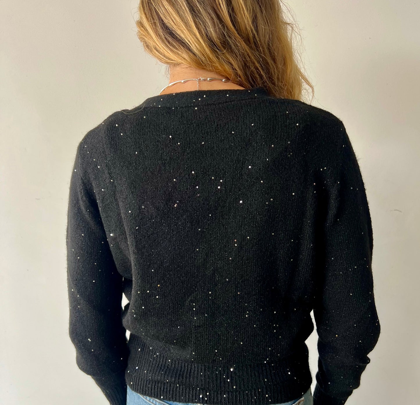 Sparkle Knit Cardigan Set - Black Sparkle