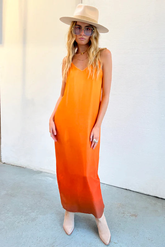 Orange Ombre Slip Dress