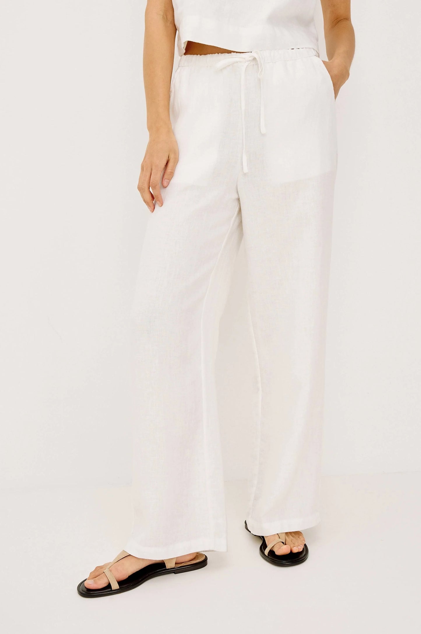 White wide-leg pants 