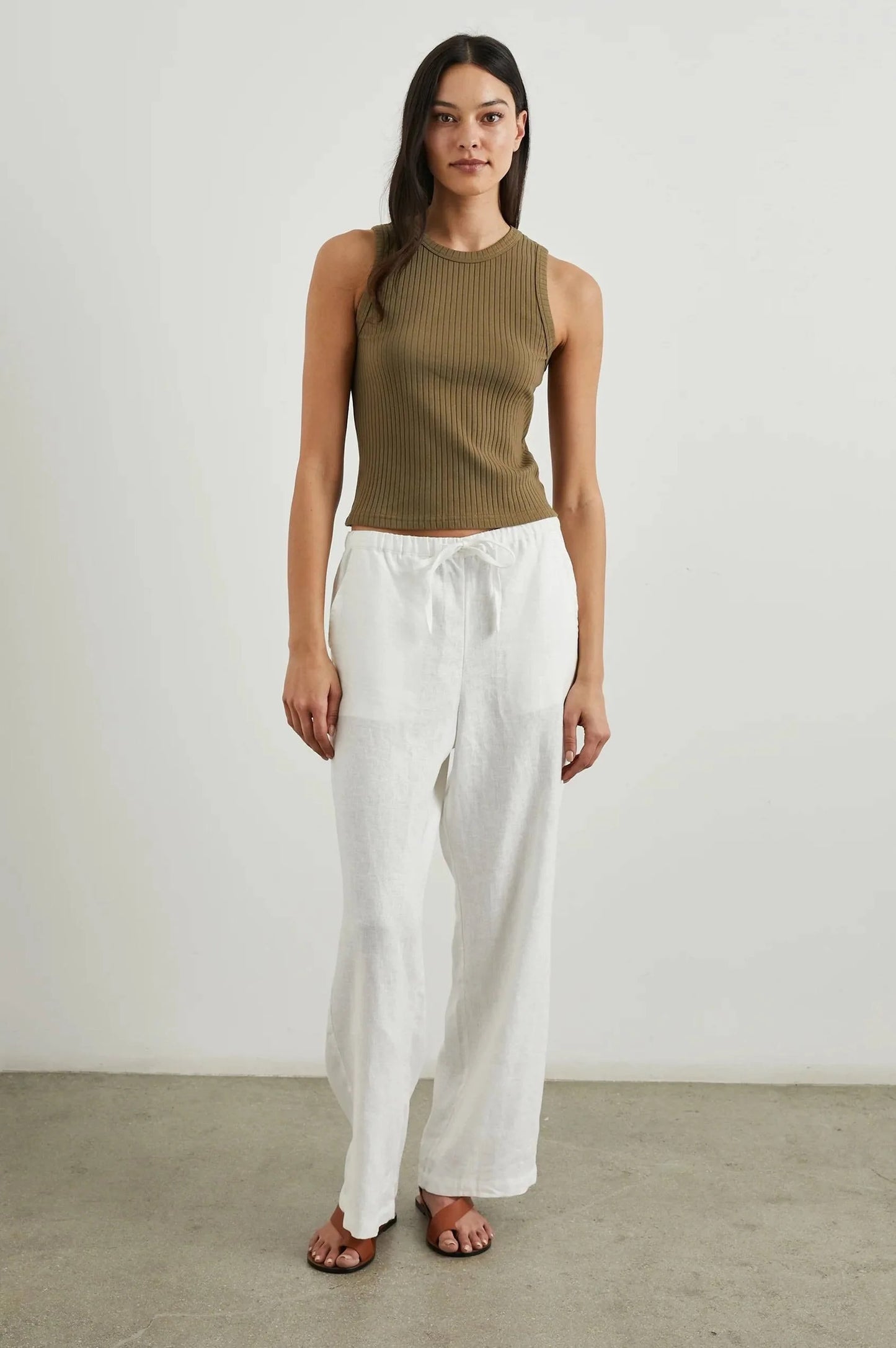 White wide-leg pants 