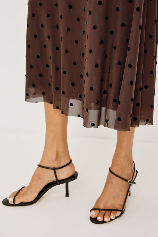 Jordan Skirt - Chocolate Polka Dot