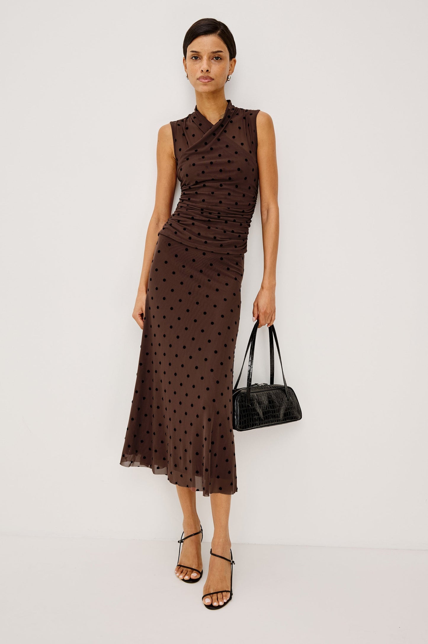 Jordan Skirt - Chocolate Polka Dot