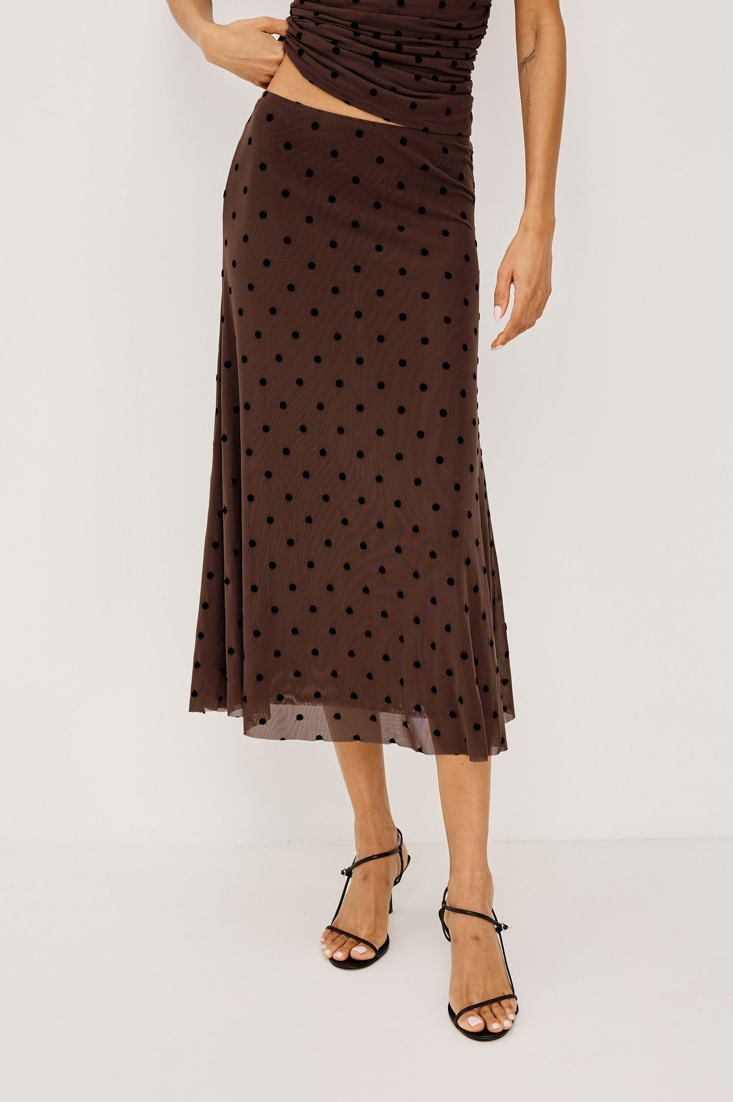 Jordan Skirt - Chocolate Polka Dot