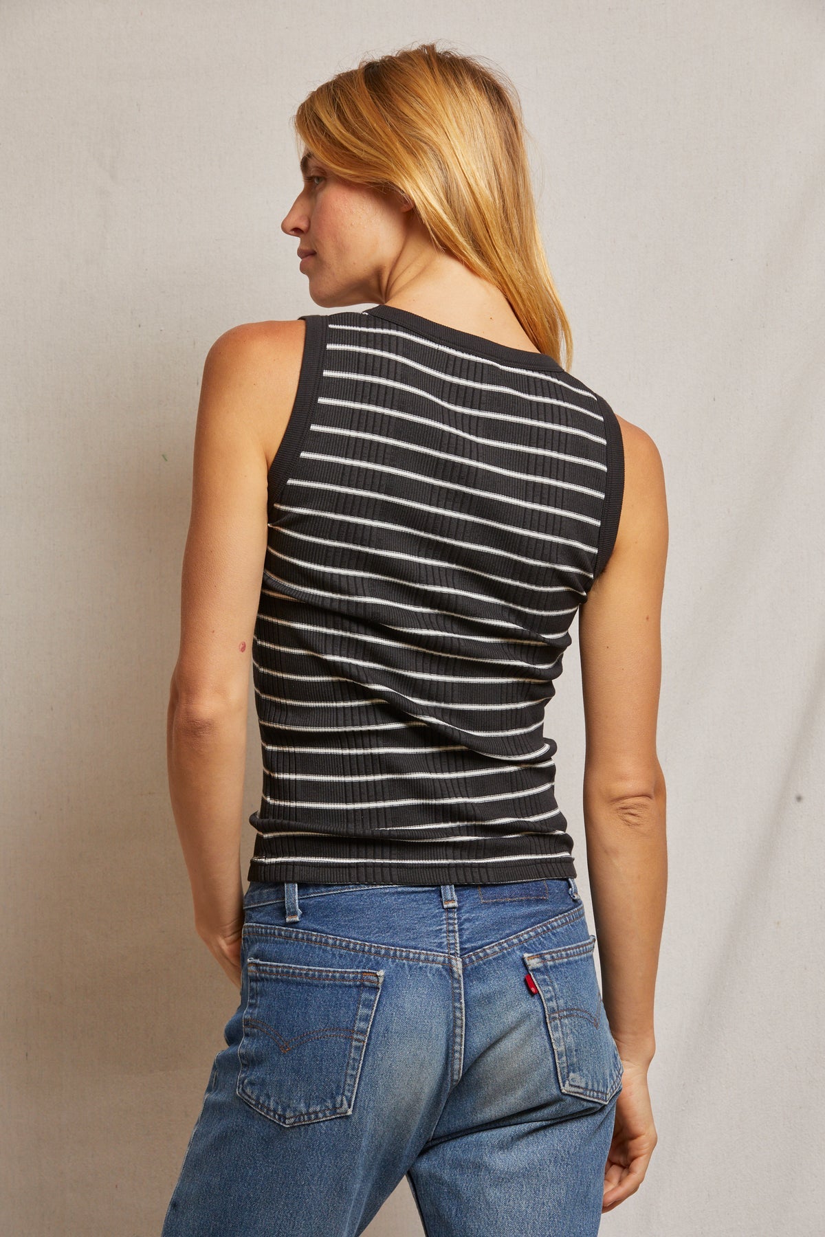 Jordan Tank - Black/Sugar Stripe