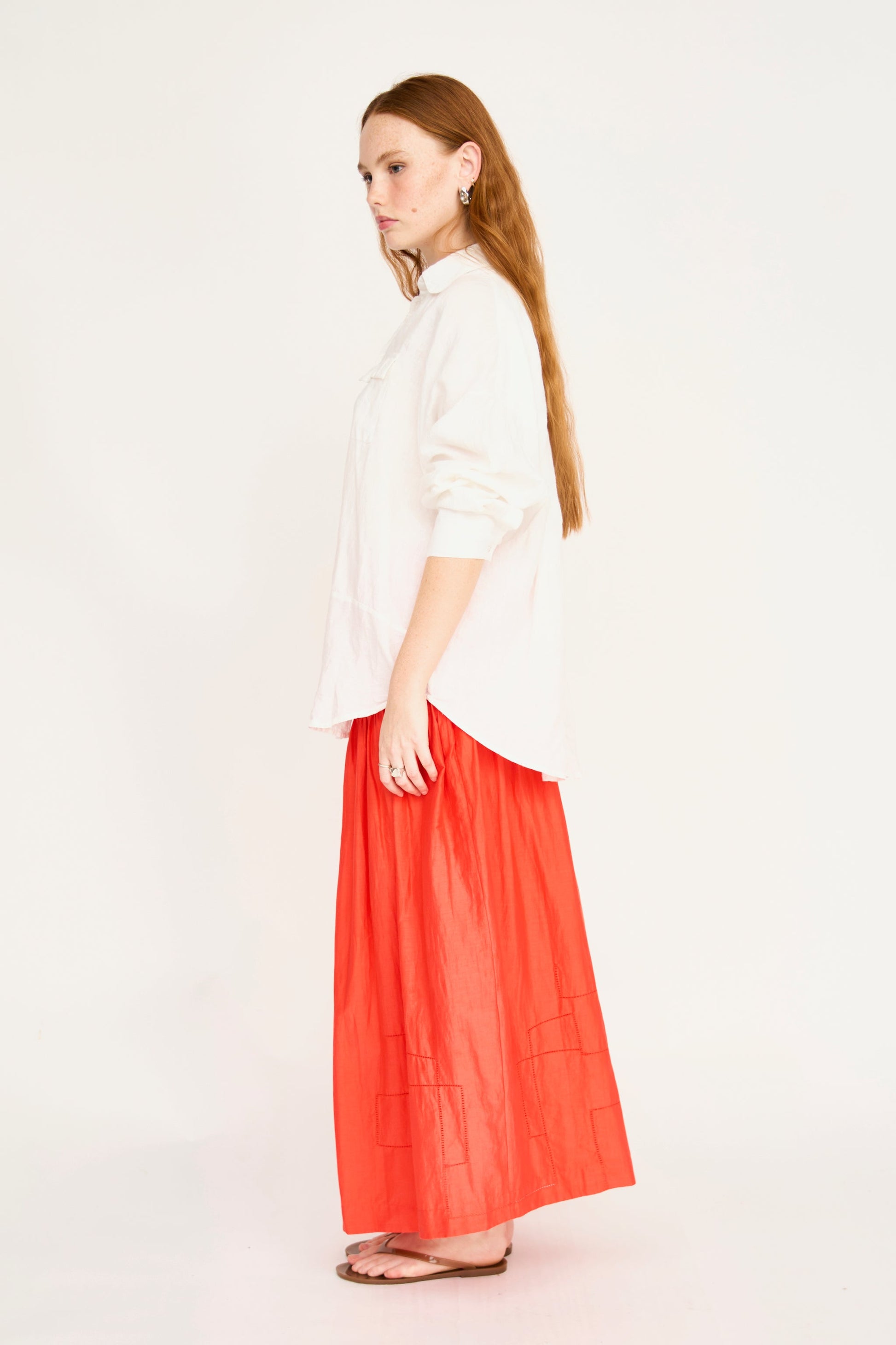 Woman wearing a white blouse