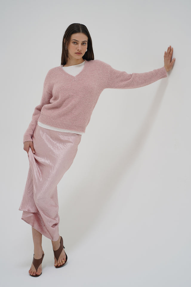 Eva Shine Skirt - Rosewater Shine