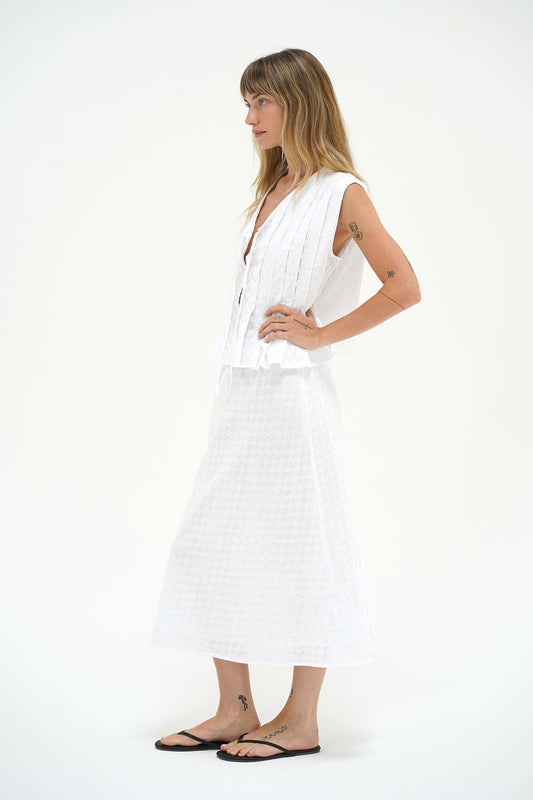Kala Eyelet Top - White