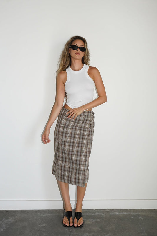 Nexus Plaid Wrap Skirt