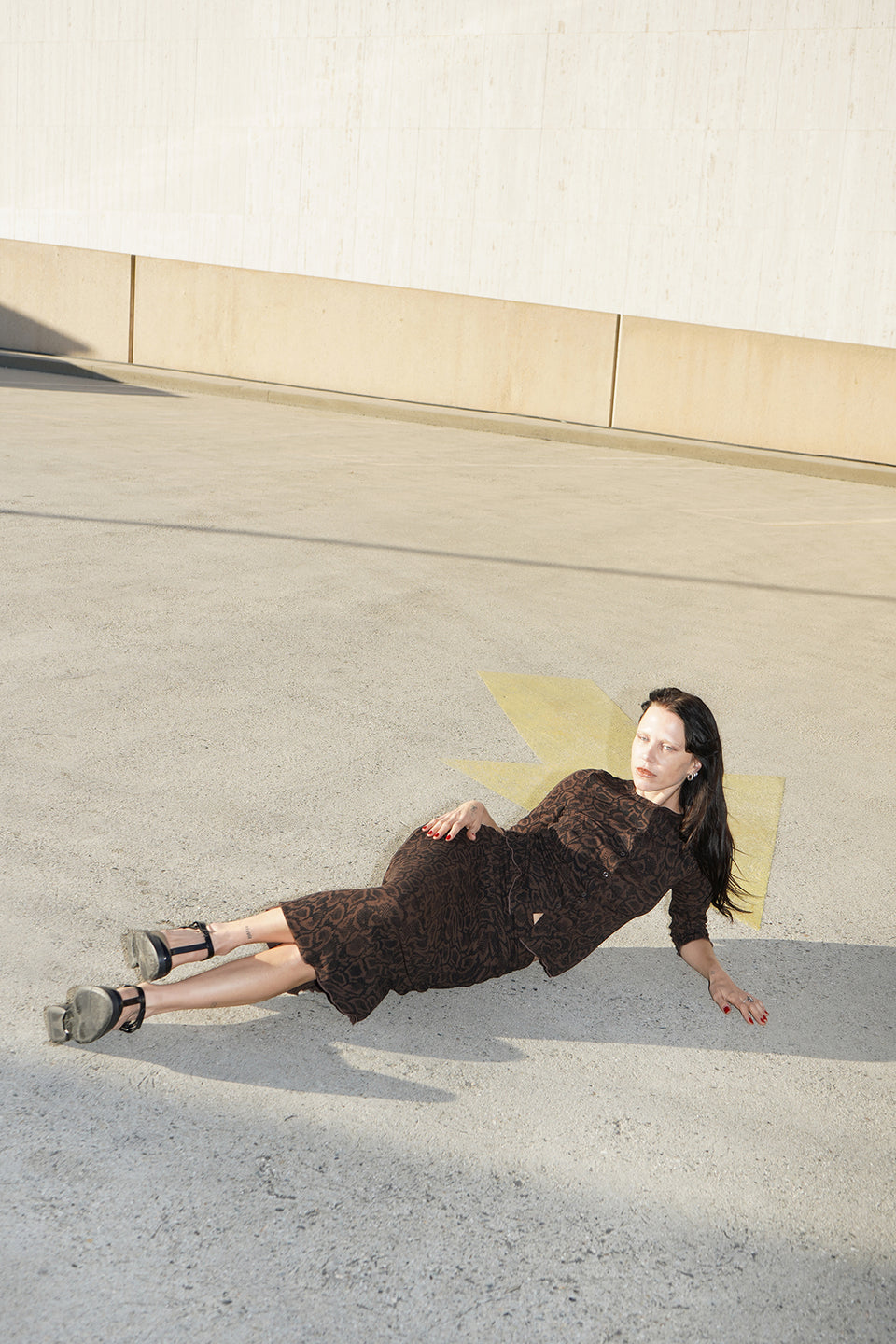 Leony Ribbed Skirt - Chocolate Python