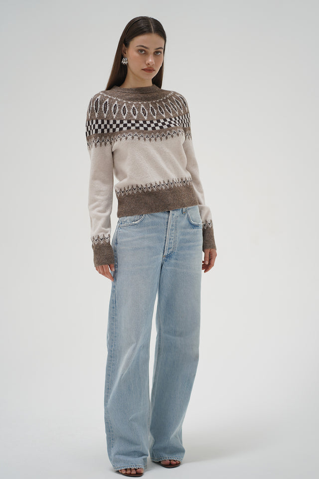 Tali Fair Isle Sweater - Ivory Multi Fairsle