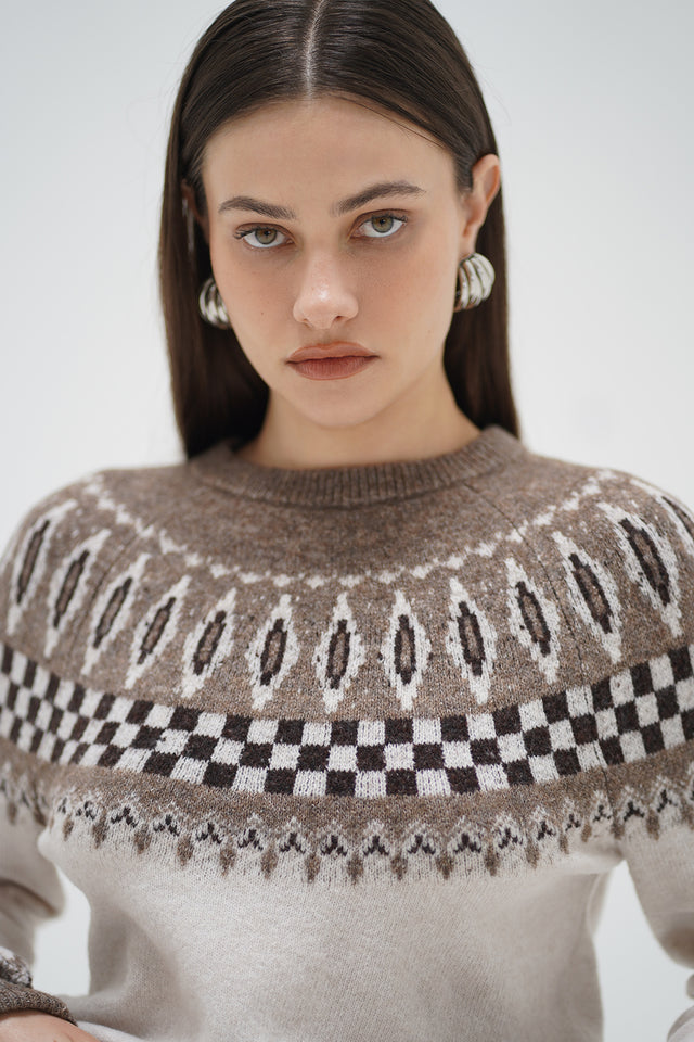 Tali Fair Isle Sweater - Ivory Multi Fairsle