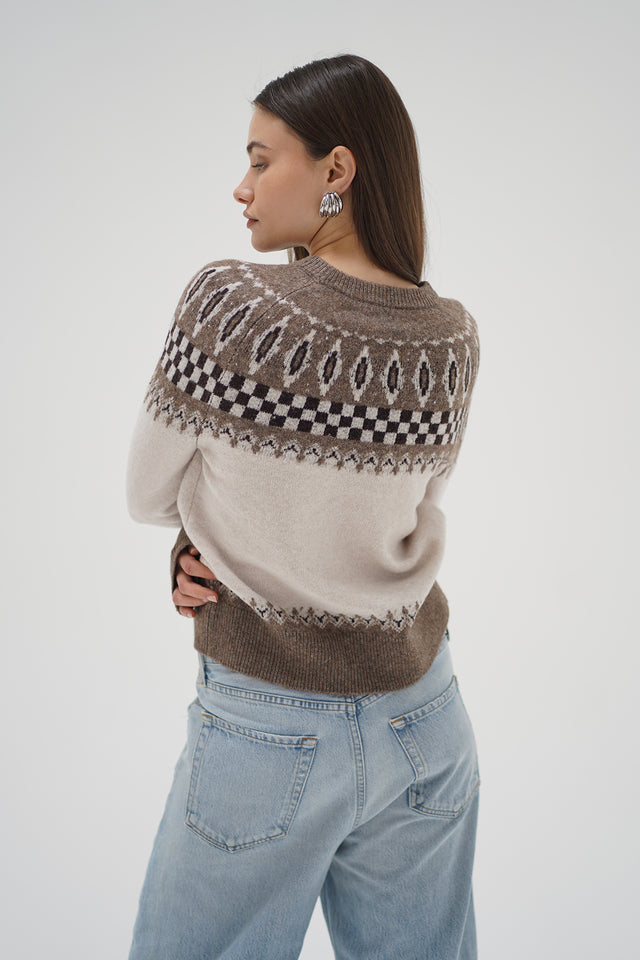 Tali Fair Isle Sweater - Ivory Multi Fairsle