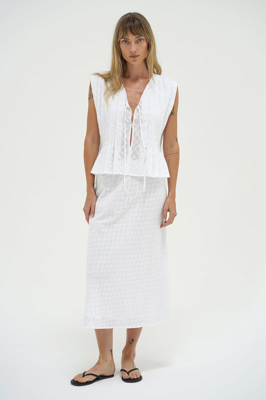 Waialae Eyelet Skirt - White