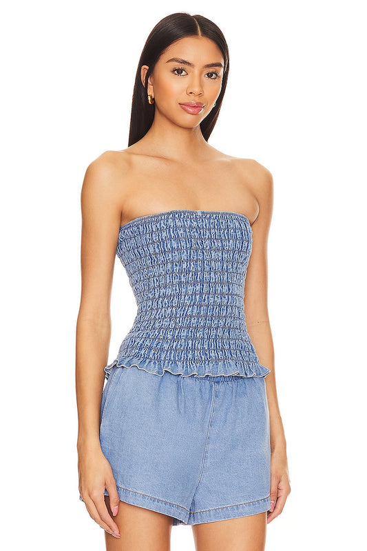 Gigi Tube Top - Faded Blue