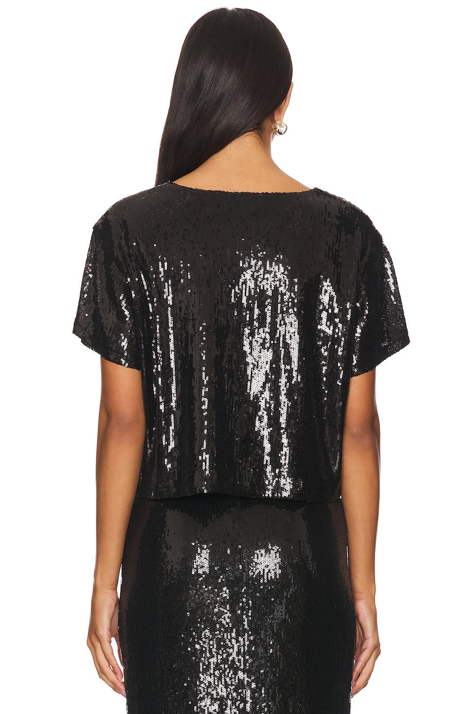 Zosia Sequin T Shirt - Black