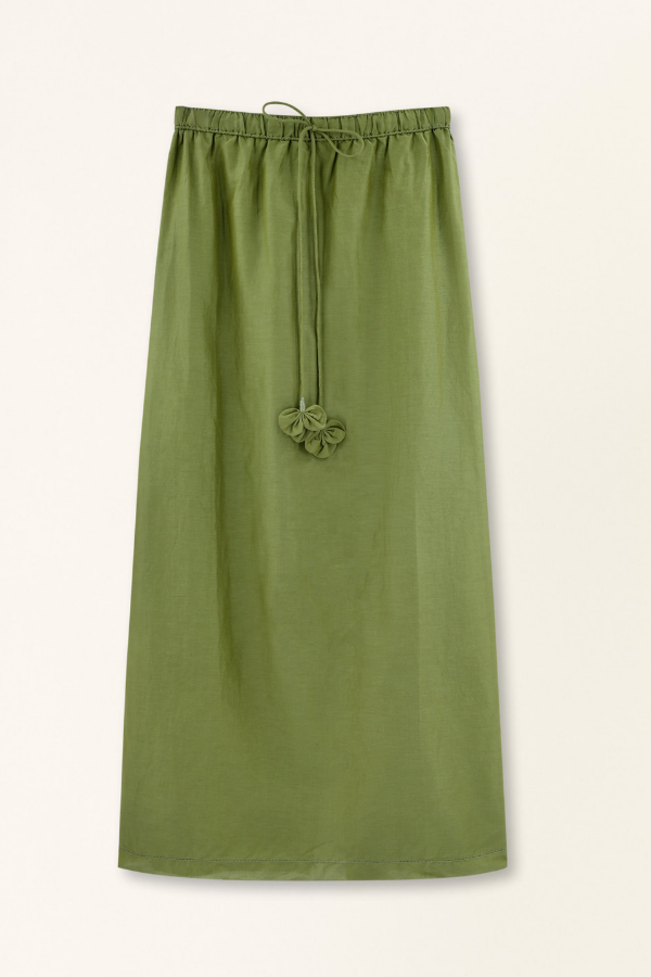 Dill green maxi skirt