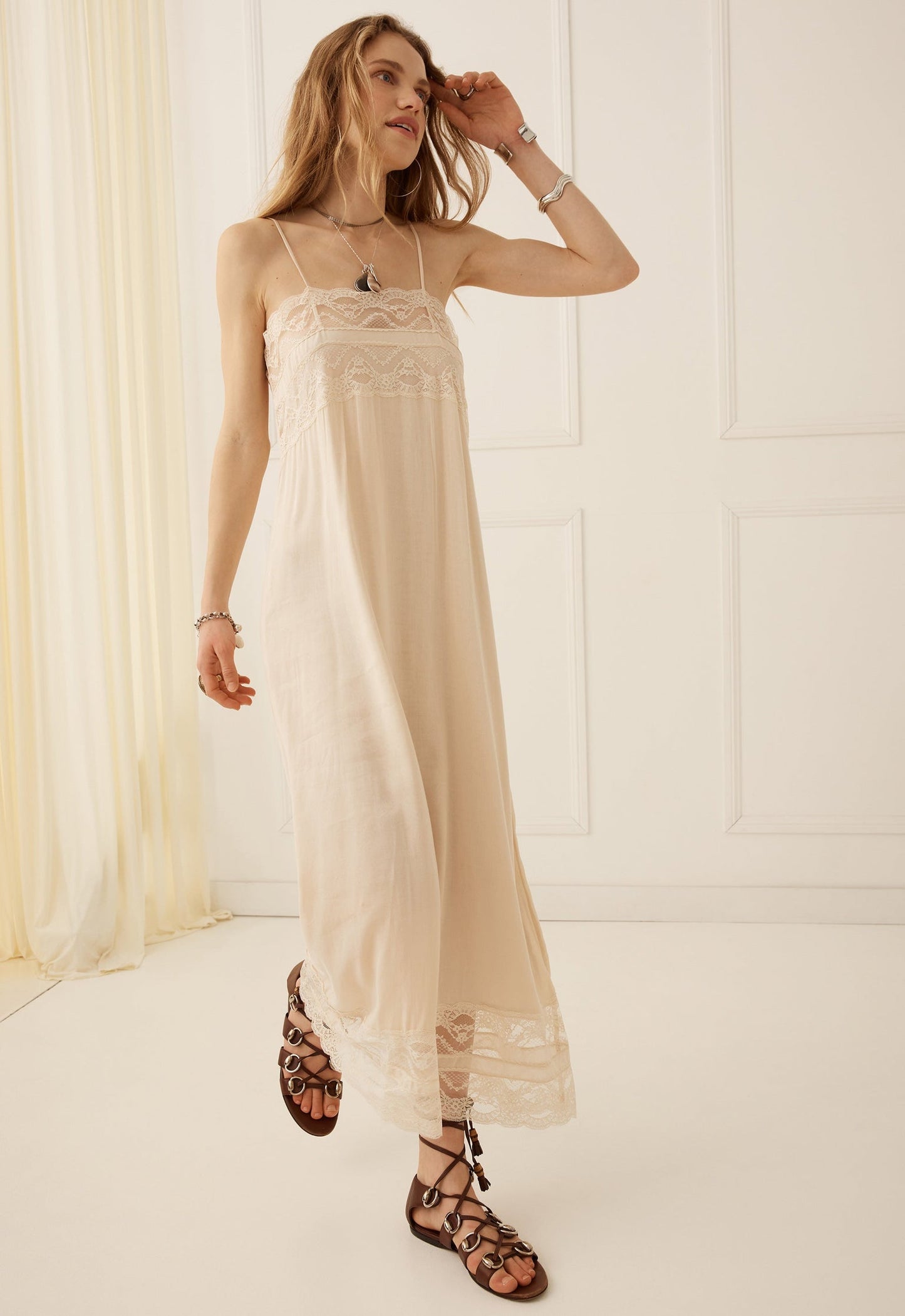 Mila Lace Dress - Vintage Cream