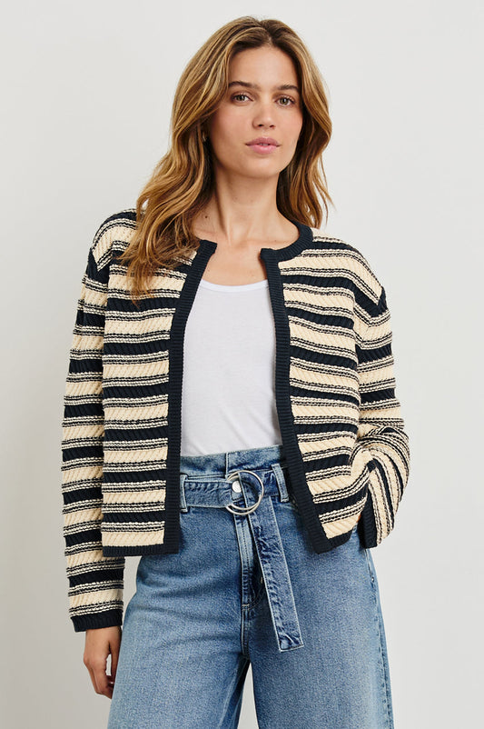 Nelly Sweater - Navy Oat Stripe