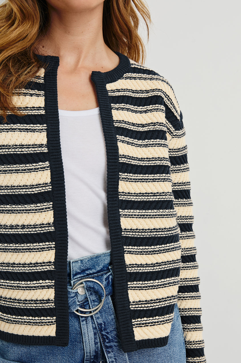 Nelly Sweater - Navy Oat Stripe