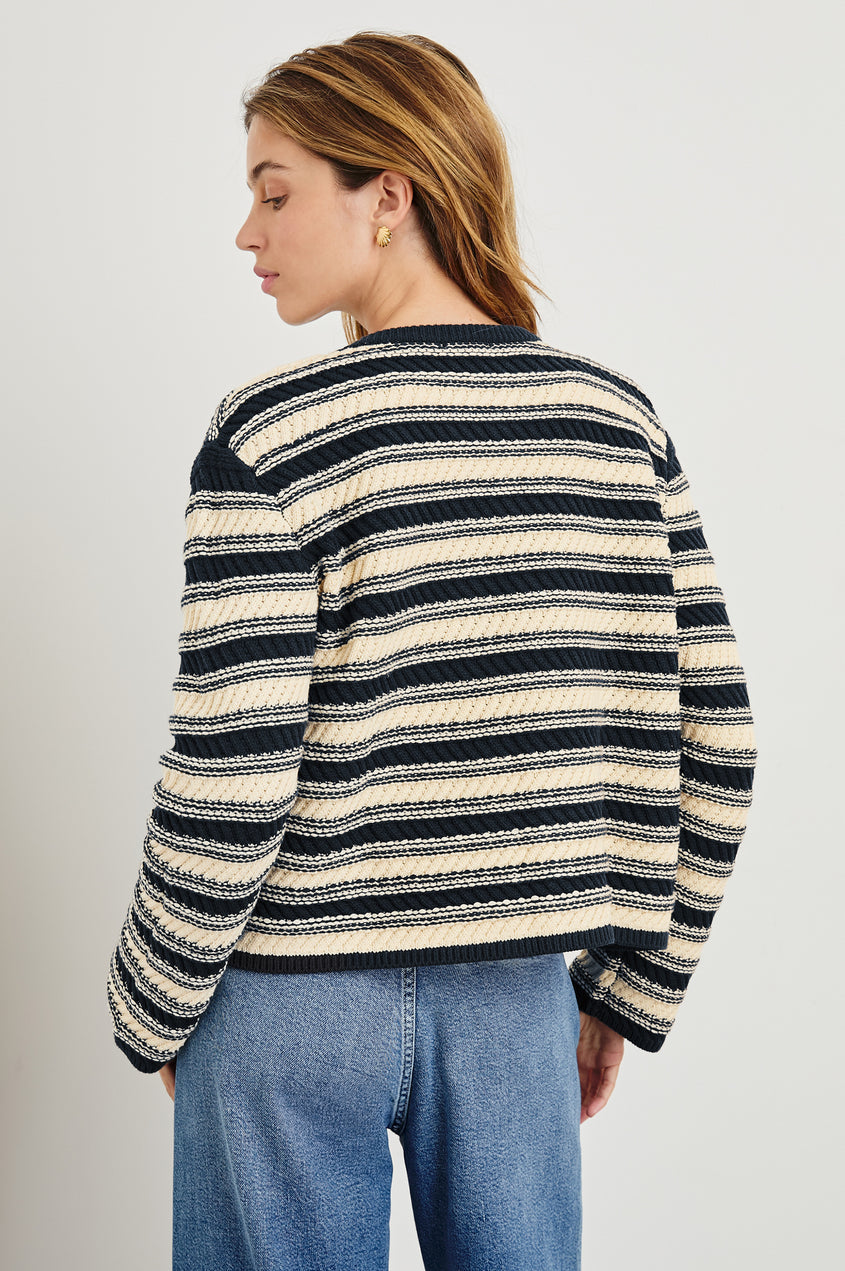 Nelly Sweater - Navy Oat Stripe