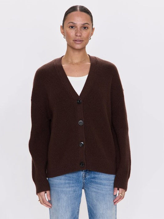 Orla Relaxed Cardigan Sweater - Chocolate