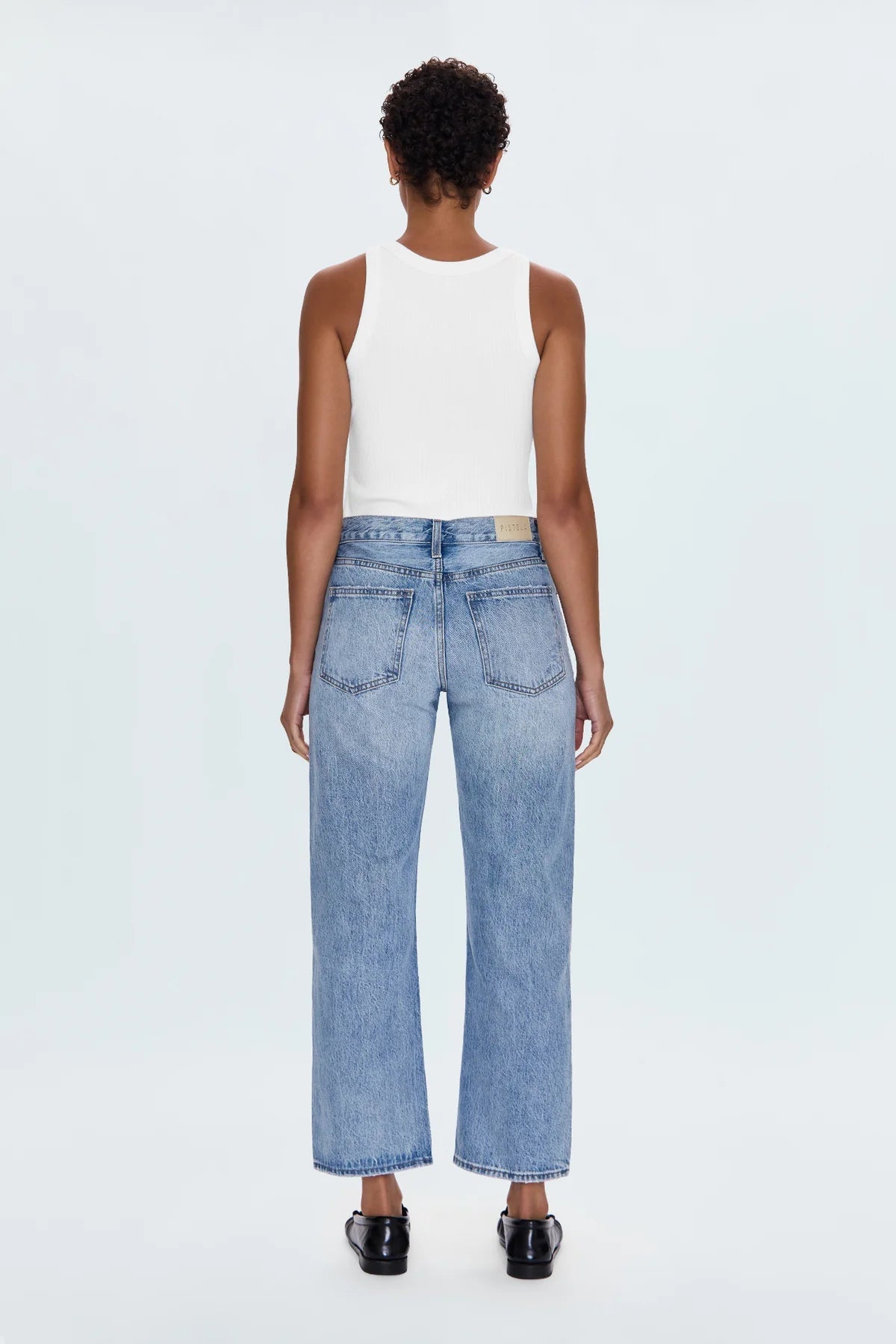 Lexi Mid Rise Bowed Straight Jeans - Athens