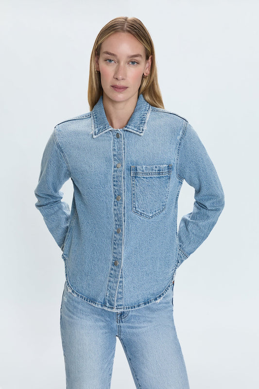 Jules Fitted Denim Shirt - Scholar Vintage