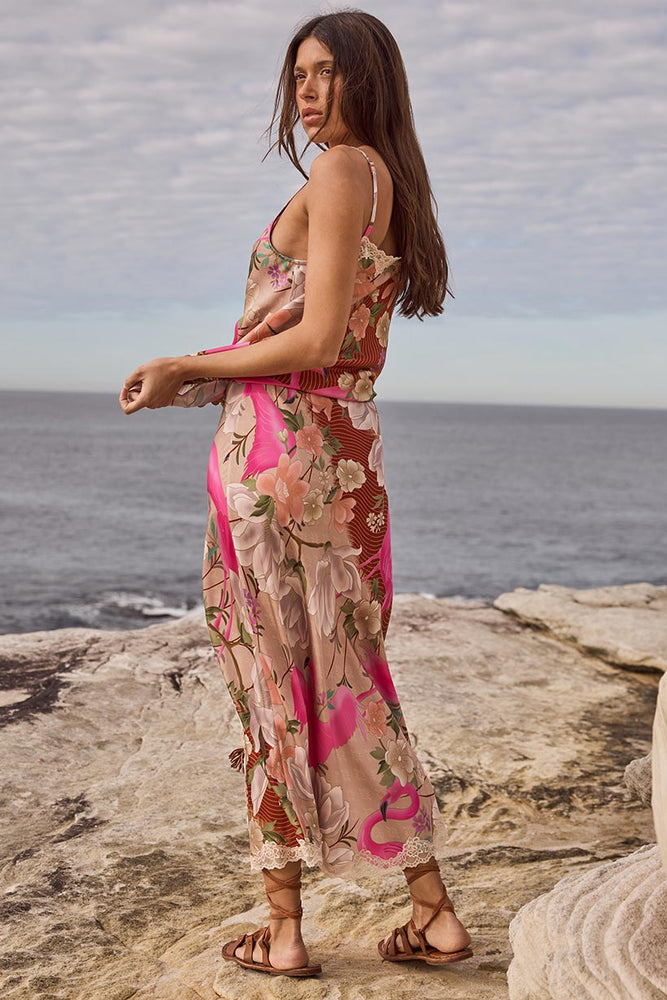 Floridian Lace Bias Skirt - Coral