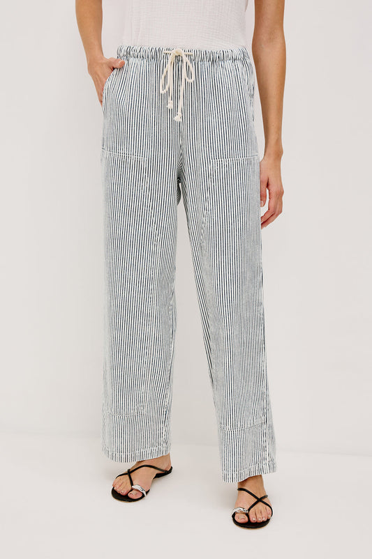 Sanderson Pant - Indigo Railroad Stripe