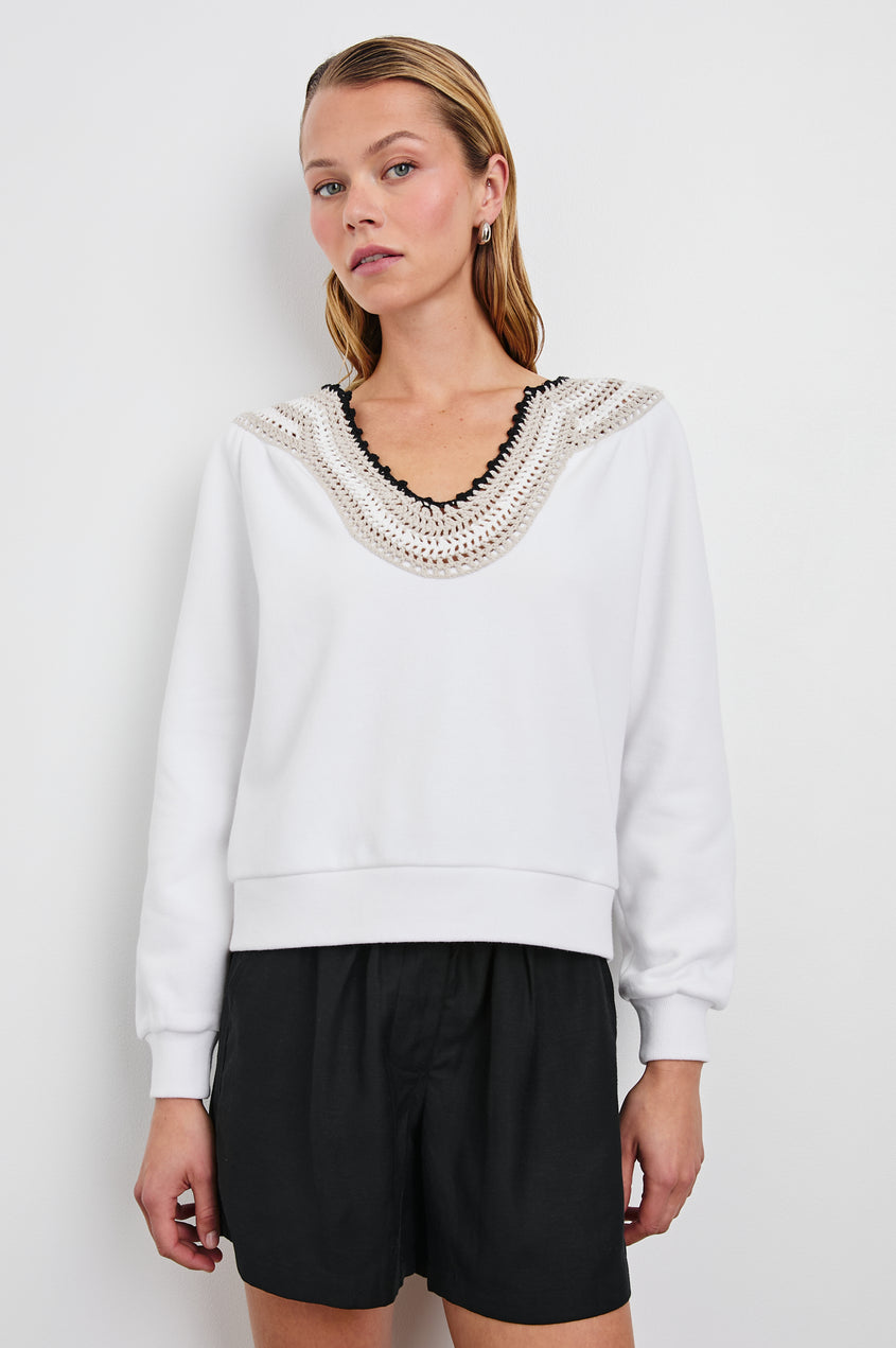 Sava Sweater - Ivory With Crochet