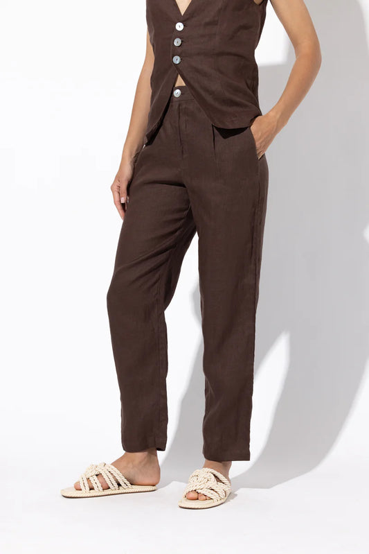 Suit Linen Trouser - Cocoa