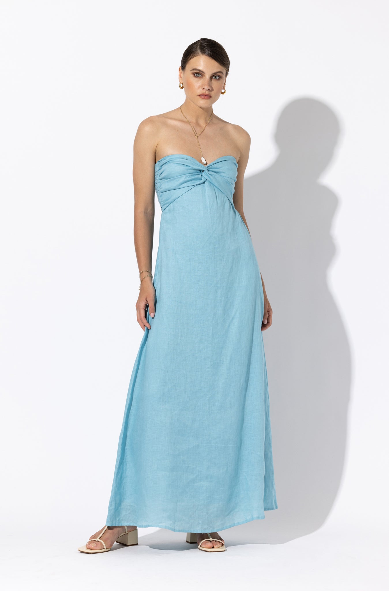 Melody Linen Maxi Dress - Glacial