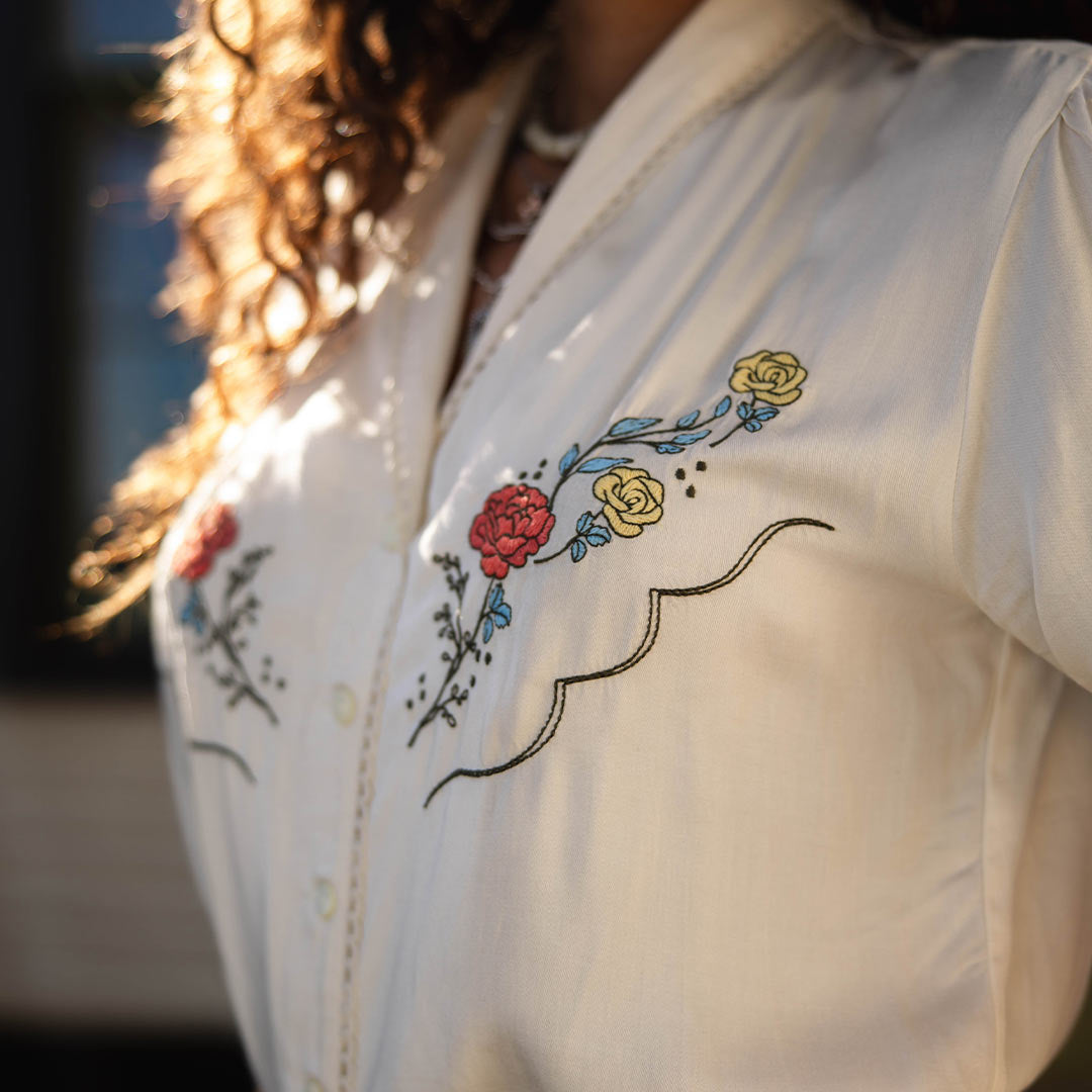 Prairie Rose Lace Blouse - White