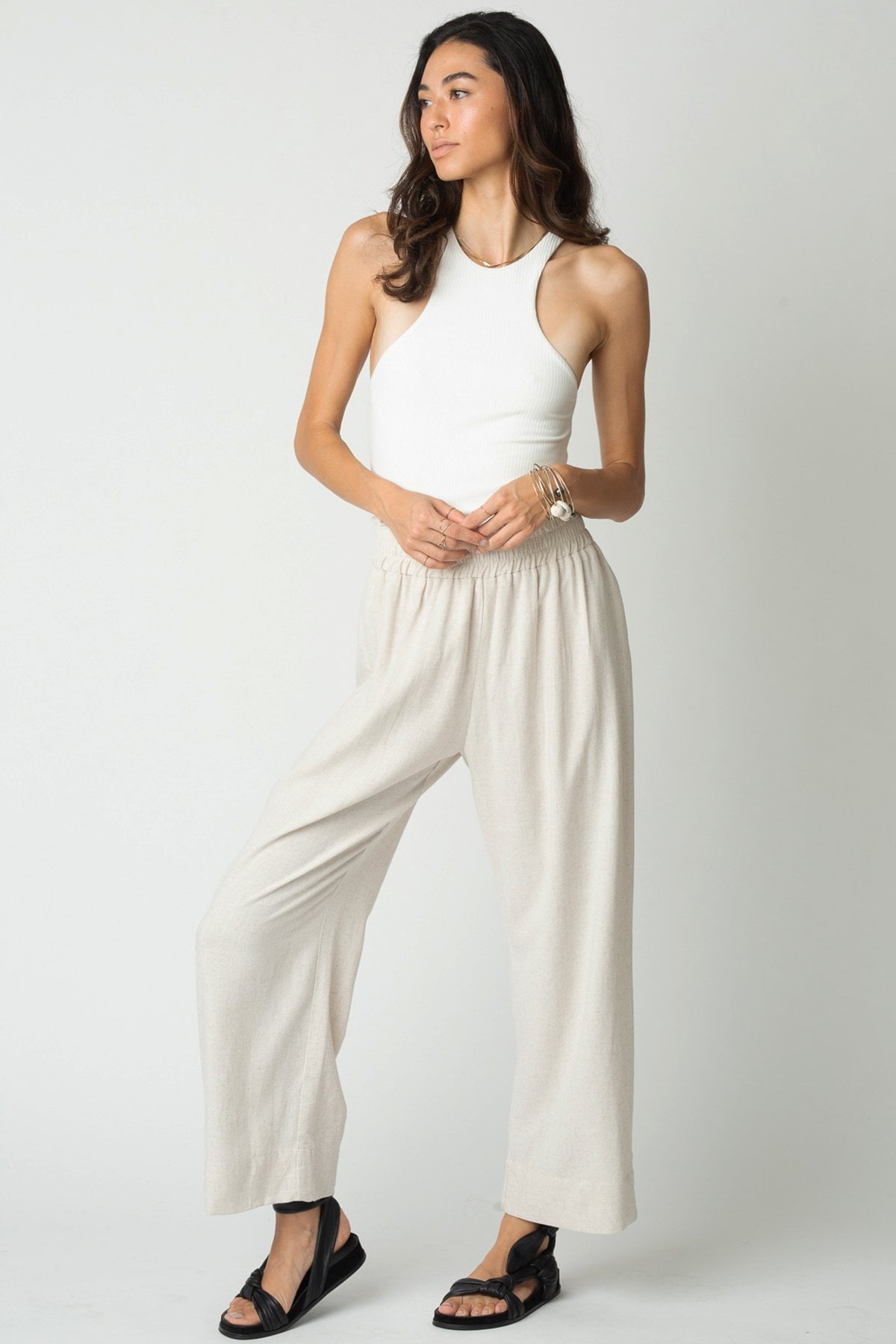 Take Me Higher Wide Leg Pant - Natural