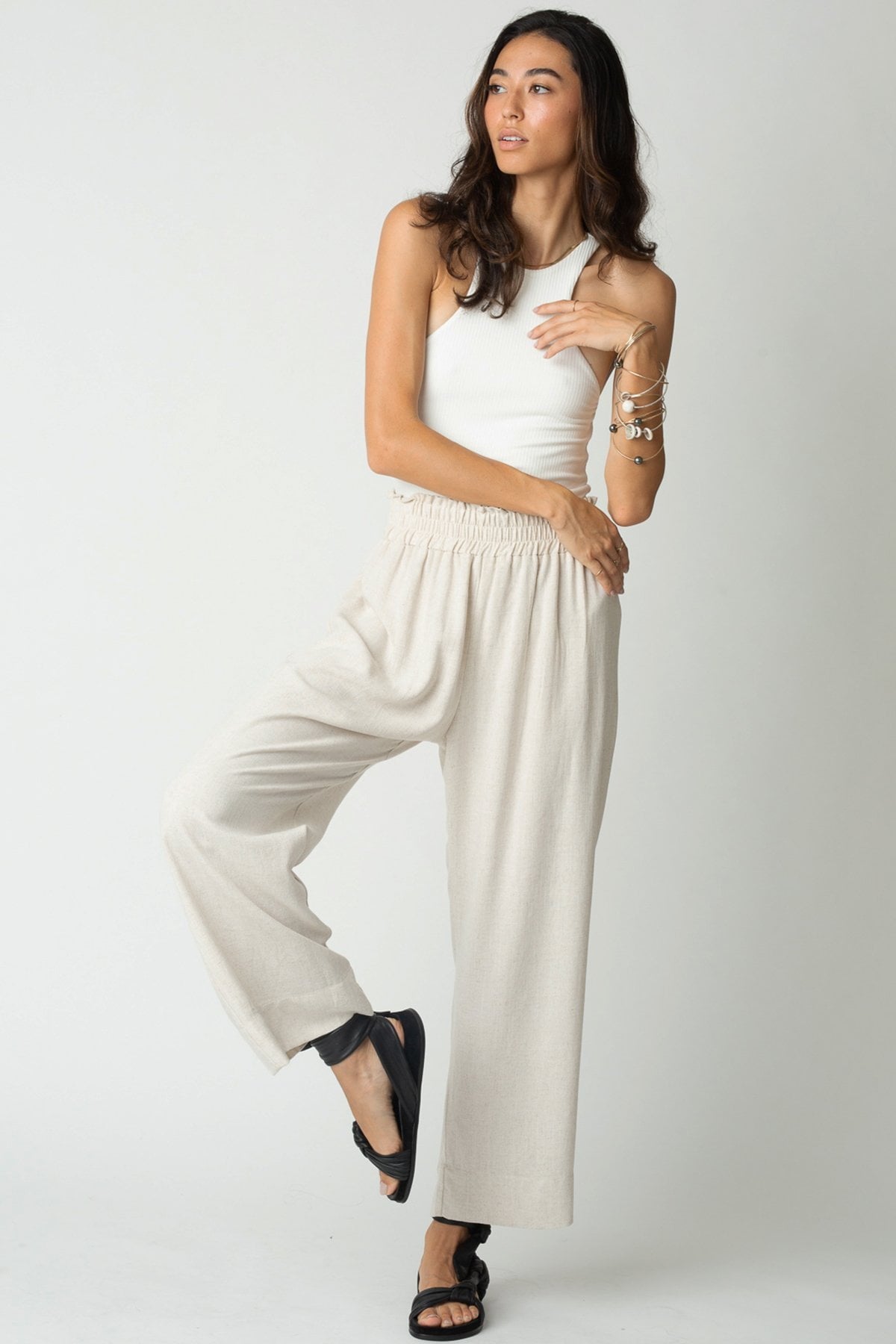 Take Me Higher Wide Leg Pant - Natural