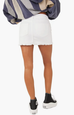 Out Of Ordinary Denim Mini Skirt - White