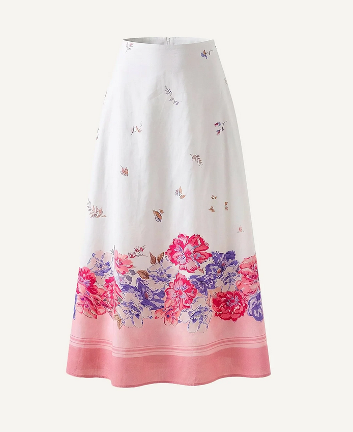 Shea Ankle Skirt - Camellia Print
