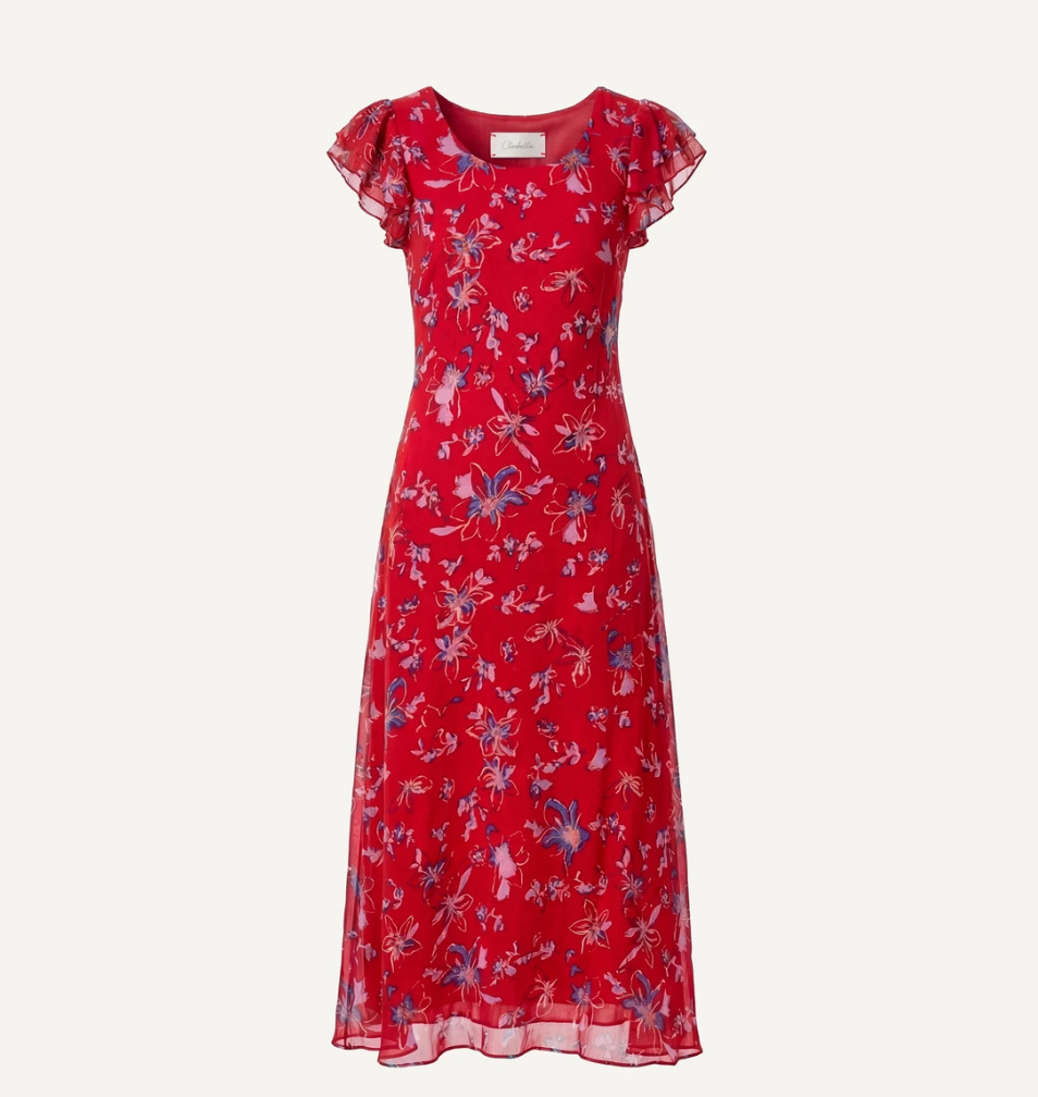 Red floral dress 
