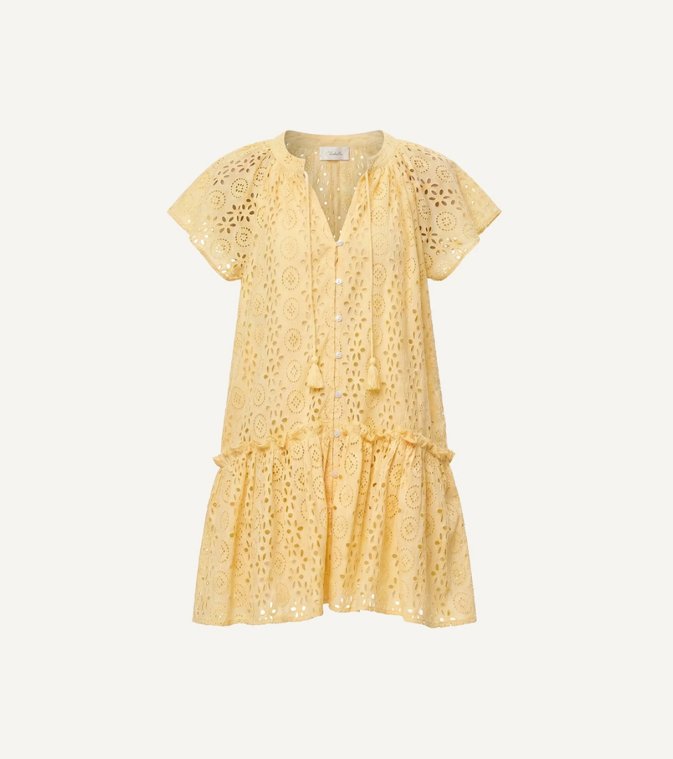 Yellow lace dress