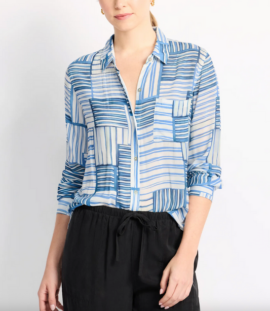 Josephine Shirt - Marine Mixed Stripe